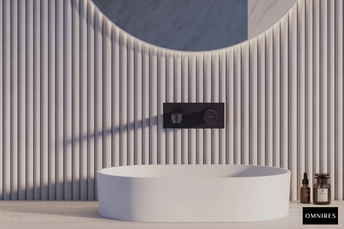 OMNIRES CONTOUR Bateria umywalkowa czarna