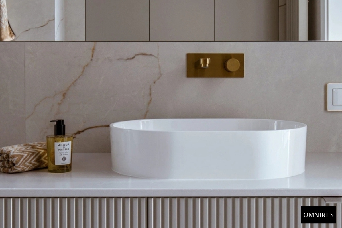 OMNIRES OVO M+ Umywalka nablatowa biała