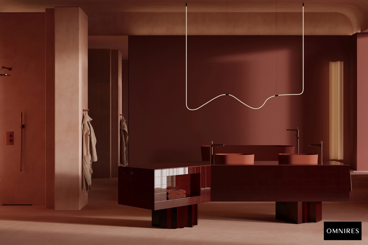 OMNIRES OVO M+ Umywalka nablatowa black lava mat