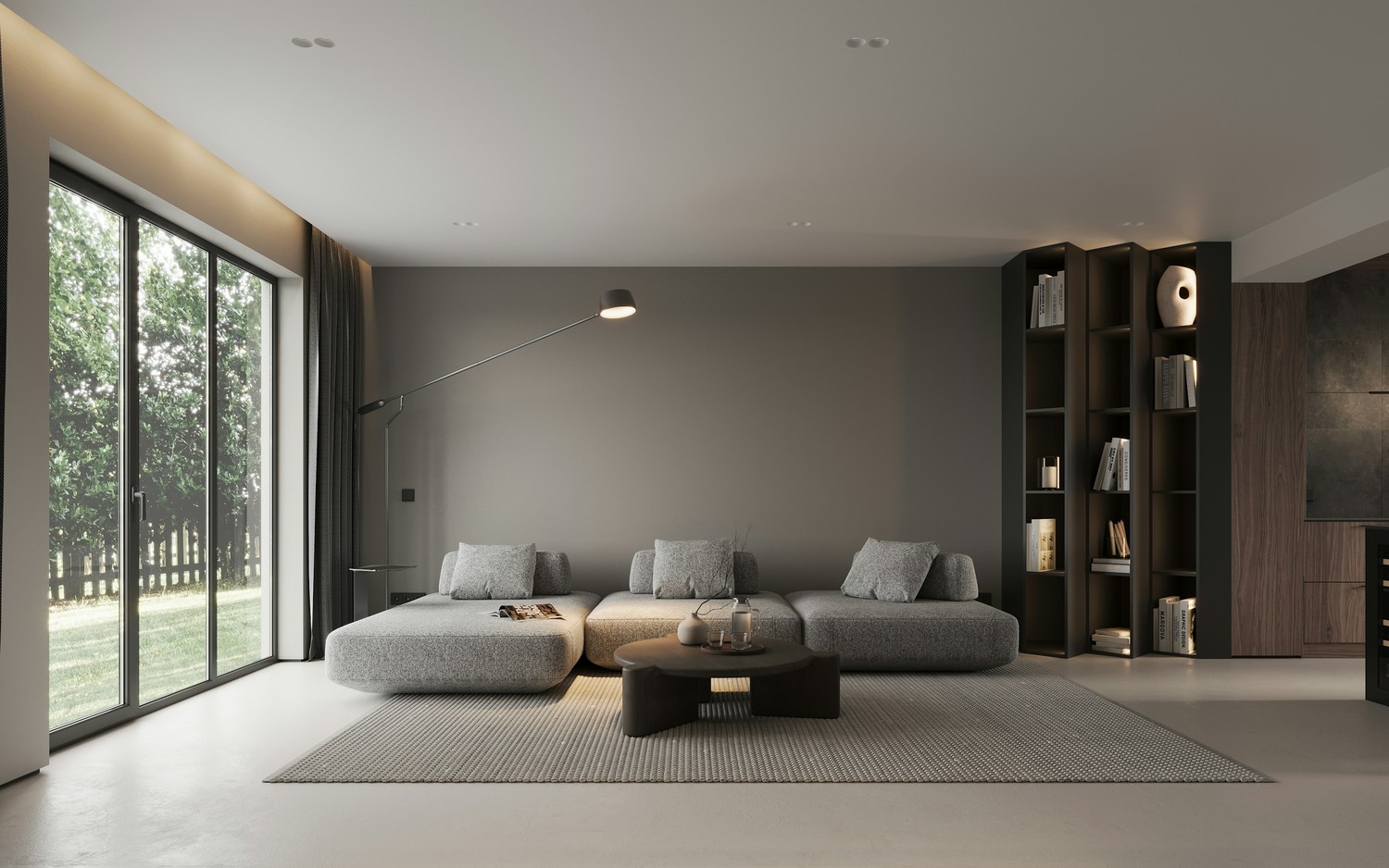 Minimalistyczny salon quiet luxury z modułową sofą fot. Unsplash