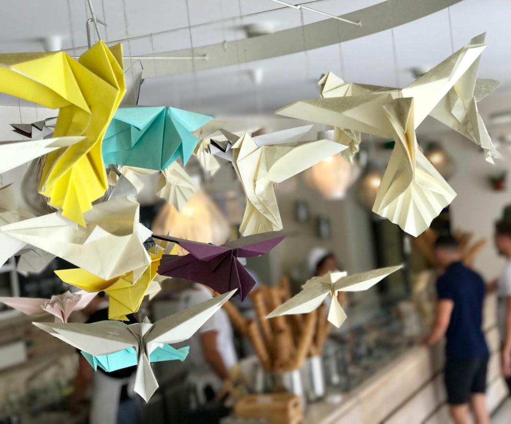 origami ptaki, ptak origami, stado ptaków z origami