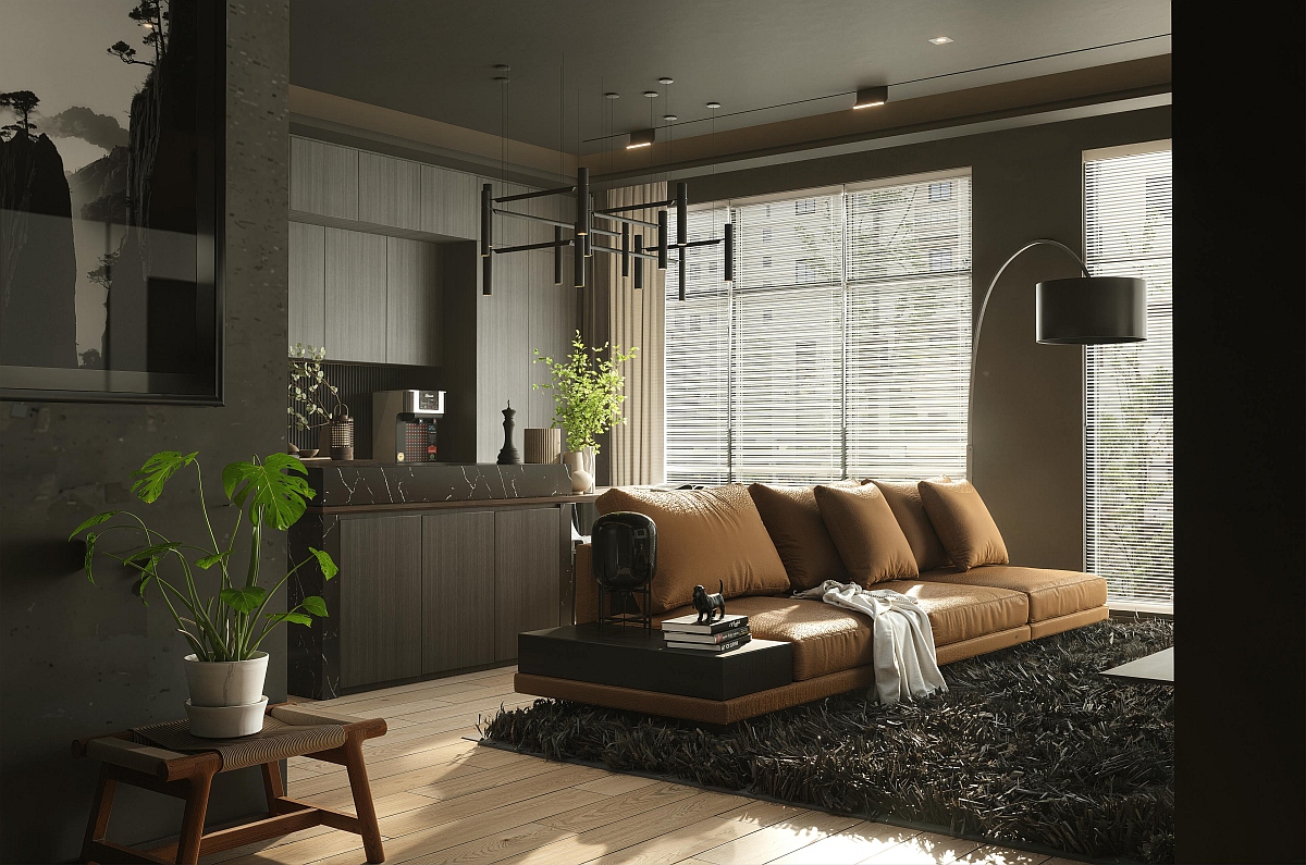 Kanapa optycznie powiększająca salon