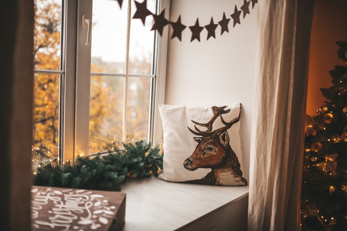 Ozdoby świąteczne na oknach