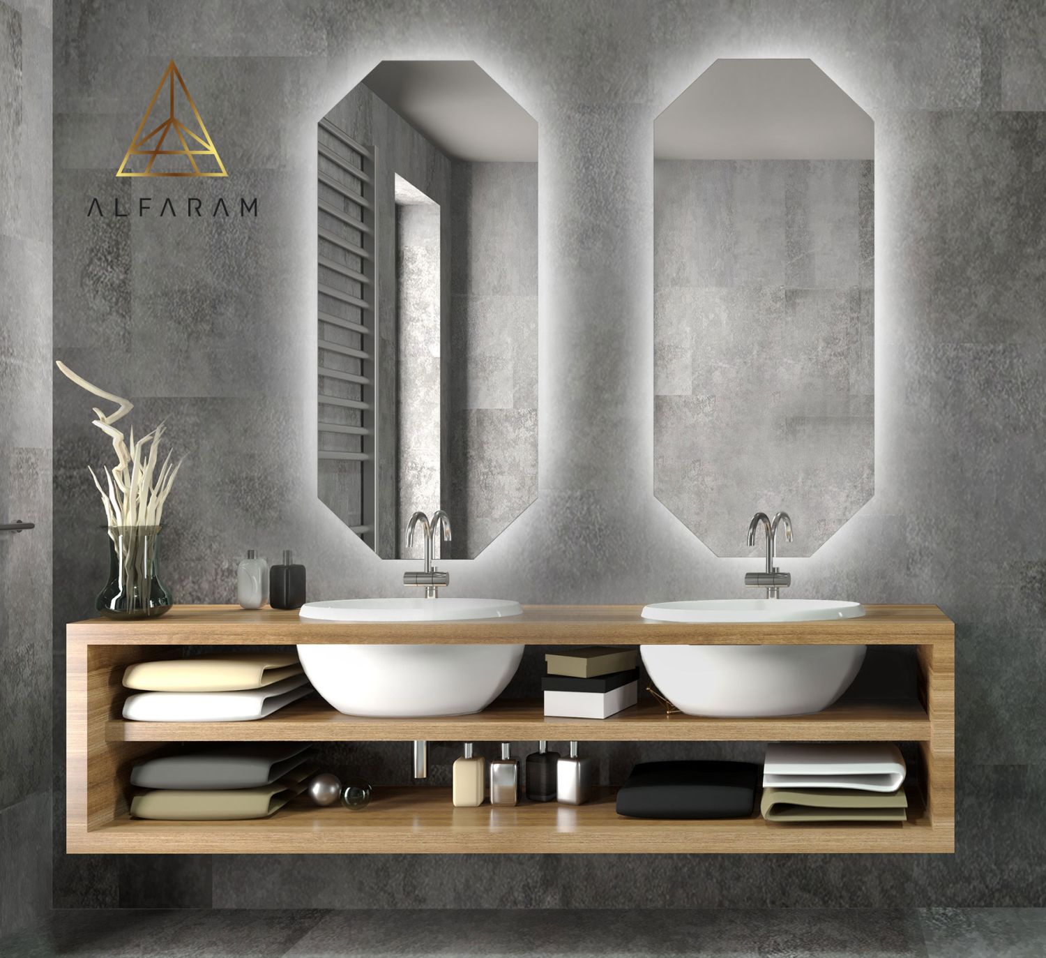 Eleganckie lustra łazienkowe Alfaram