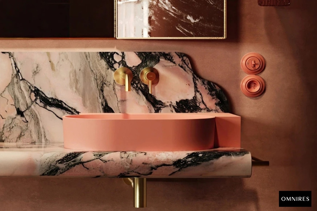 OMNIRES Y Bateria umywalkowa podtynkowa mosiądz szczotkowany