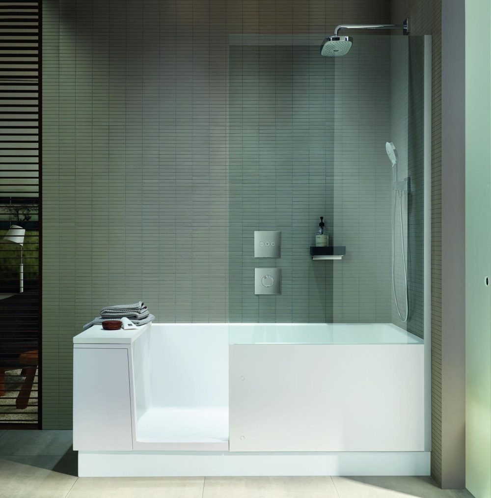 wanna z drzwiami, duravit otwierana wanna, duravit wanna w prysznicem